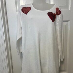 Quacker Factory Sequin Heart Shirt